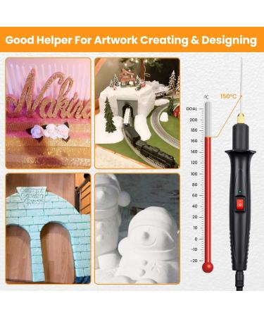 3-IN-1 Hot Wire Foam Cutter 8Pcs Electric Styrofoam Cutting Tools Kit 18W Polystyrene Cutter Styrofoam Cutting Pen with Adaptor for Foam Carving& Cutting DIY Crafts Best Halloween Christmas Gifts Z15 - Buy Online on GoSupps.com