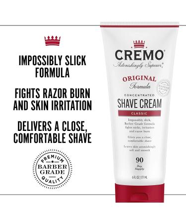 Cremo Original Concentrated Shave Cream for Men | Fights Razor Burns | 177ml - Buy Online on GoSupps.com