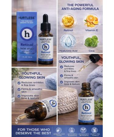 Retinol Face Serum for Anti Aging & Dark Spots 0.3% Retinol Serum with Hyaluronic Acid & Vitamin E Reduces Wrinkles Fine Lines & Acne Fragrance Free Non-Comedogenic Skin Care for Smooth Skin - Buy Online on GoSupps.com
