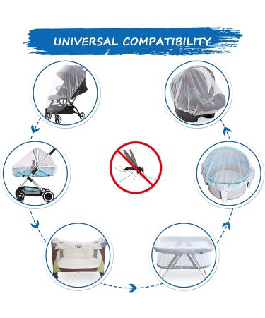 Baby Mosquito Net for Stroller, Bassinets, Playards, Pack N Plays - Durable Bug Net for Cradles & Portable Crib - White Baby Insect Netting - Buy Online on GoSupps.com
