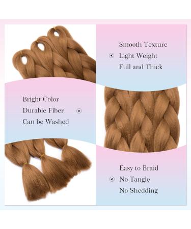 Tess Braids Extensions 60 cm | 5 Pack Jumbo Kanecalon Braids #30 Chestnut Brown | Single-laid Box Braids Hair Extension (100g/bundle) - Buy Online on GoSupps.com