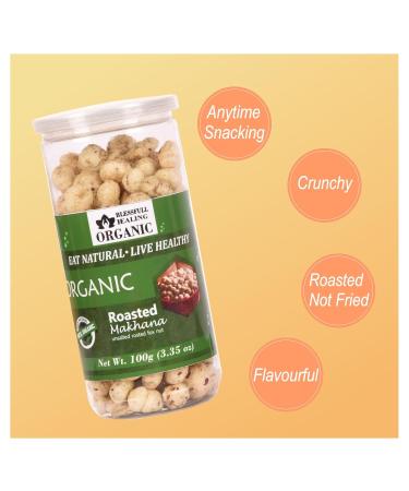 Buy Blessfull Healing Organic Makhana - Unsalted Roasted Flavor | 100g - Healthy Snack for International Shipping - Buy Online on GoSupps.com