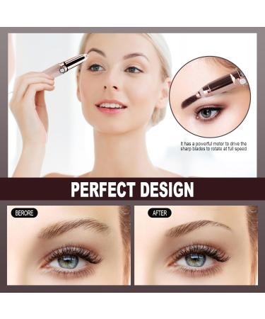 Facial Hair Remover & Eyebrow Trimmer for Women 2 in 1 Rechargeable Facial Epilators and Eyebrow Razor with LED Light Waterproof Painless Shaver for Lips Nose Face Body Peach Fuzz (Rose Gold) - Buy Online on GoSupps.com