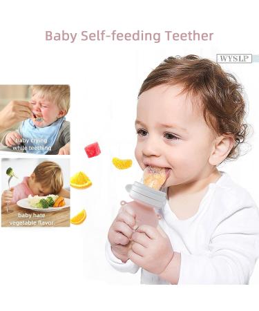 WYSLP Baby Silicone Fruit Mesh Feeder Pacifier - Teething Toy for Babies 0-18 Months | Self-Feeding Soft Teether Utensil for Infant Toddler Boys Girls - Pink - Buy Online on GoSupps.com