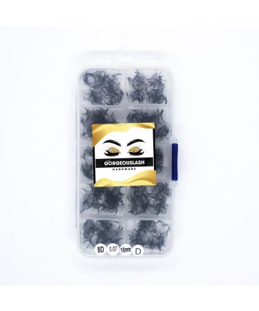 1000 Premade Lash Fans. 10D 8D 7D 6D 5D 4D 3D. Eyelash extensions Handmade! (8D Curl D - 1000 Fans 10mm) 8D Curl D - 1000 Fans 10mm