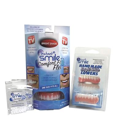 Instant Smile Comfort Fit Flex Teeth - Bright White Shade 4 Piece Set - Fix Your Smile at Home Within Minutes - Buy Online on GoSupps.com