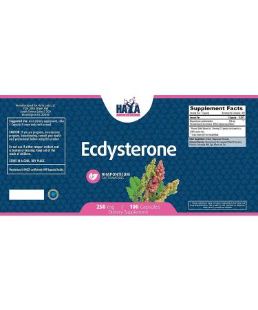 Haya Labs Ecdysterone 250mg - 100 Capsules | Natural Muscle Growth Supplement - Buy Online on GoSupps.com