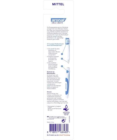 Aronal ko-Dent Medium Toothbrush Set - 1x Toothbrush & 2x AC-Hand Interchangeable Heads for Easy Replacement - Eco-Friendly Oral Care - Buy Online on GoSupps.com