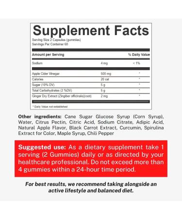 Simple Wonders Apple Cider Vinegar Gummies with The Mother - 120ct for Detox & Immune Support - Non-GMO & Gluten-Free ACV Gummies with Black Carrot & Ginger Extract - Buy Online on GoSupps.com