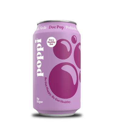 POPPI Sparkling Prebiotic Doc Pop Soda w/ Gut Health & Immunity Benefits, Beverages made with Apple Cider Vinegar, Seltzer Water & Cola Flavors, Low Calorie & Low Sugar Drinks, 12oz (12 Pack) (Packaging May Vary)