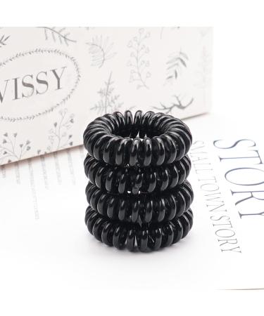 JOYOYO 20 Pcs Black Spiral Hair Ties - Traceless Waterproof Ponytail Holders for Women and Girls - Buy Online on GoSupps.com