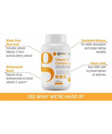 GLIMLACH Vitamin C Complex 1000mg - Non-GMO Gluten-Free Pure & Natural Dietary Supplement - Supports Immune System (Pack of 5 50 Tablet Each Jar) - Buy Online on GoSupps.com