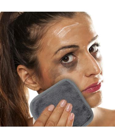 dentedeleao 6 pieces Make-Up Remover Pads Washable Microfibre Cloths Reusable Make-Up Remover Wipes for All Skin Types for Removing Make-Up In Everyday Life and Travelling (Grey 15 * 15 cm) - Buy Online on GoSupps.com