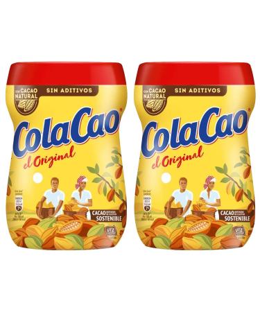 ColaCao Original Chocolate Drink Mix, Made with Natural Cocoa Beans in Spain, No Additives, Sustainable Farming UTZ Certified, Great for Breakfast, Mix with Milk or Water 13.51 oz (2 Pack)