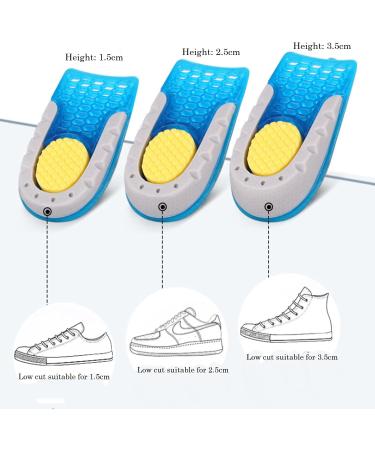 AOXIANG 3 Pack Gel Height Increase Insoles - Unisex Invisible Shoe Lifts with 3 Height Options for Men & Women - Buy Online on GoSupps.com