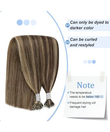 Youngsee Nano Ring Hair Extensions - Real Brown & Blonde 35cm - 50g Cold Fusion Nano Beads - Buy Online on GoSupps.com