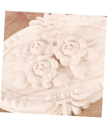 Cabilock 1pc Onlay Applique Wooden Corner Onlay Flower Furniture Carved Onlay Wood Applique Frame Wooden Door - Buy Online on GoSupps.com