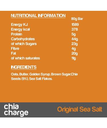 Chia Seeds Energy Bar Pack - Mini & Big Flapjacks - Healthy Snack for Running, Gym & Cycling - Nut-Free Lunchbox Snack - Original Sea Salt Flavor 20x80g - Buy Online on GoSupps.com