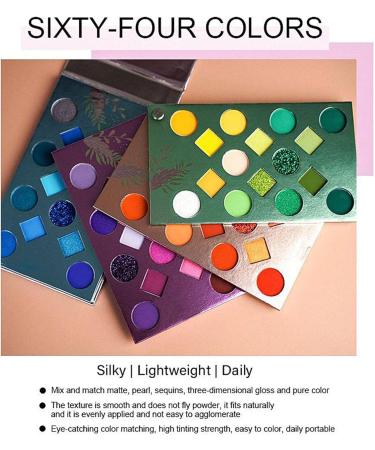 64 Colors Eyeshadow Palette - Waterproof and Sweat-Proof Eyeshadow Palette High Pigmented Professional Eye Shadow Long Lasting and Waterproof Sillervan - Buy Online on GoSupps.com
