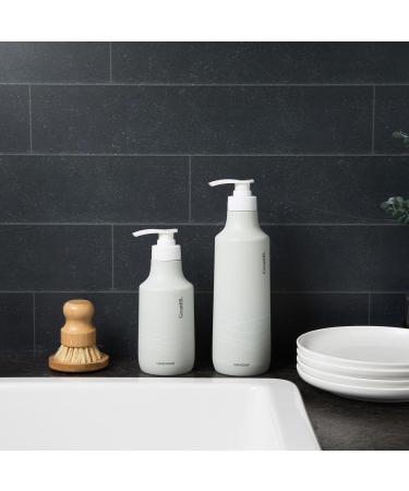 Eco-Friendly Dish Soap Starter Kit | Grey Stainless Steel Bottle & Grapefruit Mandarin Refill - All-Natural Essential Oils | International Shipping - Buy Online on GoSupps.com