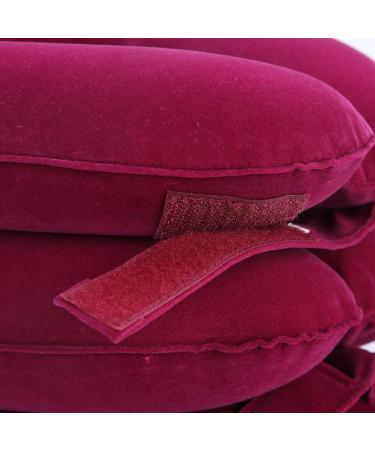 Cervical Neck Traction Device - Soft U-Shaped PVC Cushion for Spine Alignment & Chronic Neck Pain Relief - Red - Buy Online on GoSupps.com