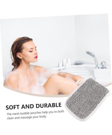 HAPINARY 5pcs Flip Soap Foam Net Scrub Exfoliating Bags Bath Accessory Foaming Pouches Khaki Cotton Linen - Buy Online on GoSupps.com