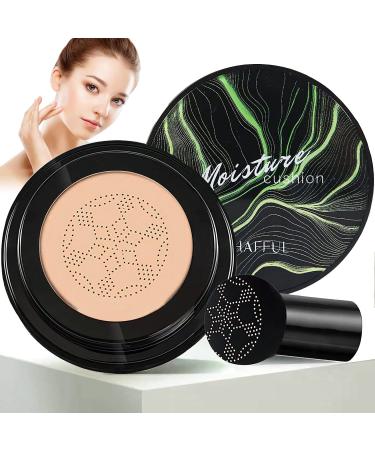 Mushroom Head Air Cushion CC Cream Foundation, Moisturizing BB Cream Nude Long Lasting Matte Concealer Air Heads CC Cream Face Makeup Foundation (Natural)