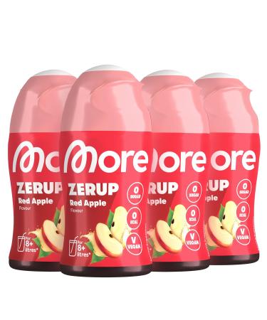 More Zerup Red Apple 4 x 65 ml for up to 32 l finished drink sugar -free syrup with real fruit extracts vegan zero calories - made in Germany 4 x red apple