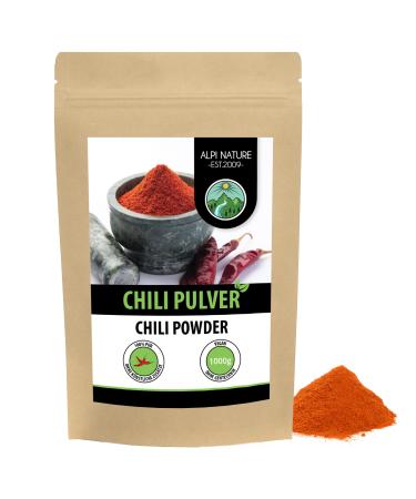 Chili powder (1kg) chili powder ground chili peppers 100% natural and without additives ground chili chilli spice 1 kg (1 pack)