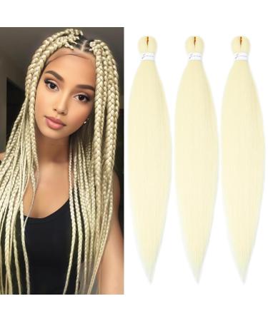 YDDM PRE Stretched Braiding Hair Extensions 20 inch 3packs Extensions Kunsthaar Braids Golden Hair Extension Art Hair For Braids Jumbo Braids Hair (20 inches 613#) 50.8cm-20 inches (3 Sack) 613# - Buy Online on GoSupps.com