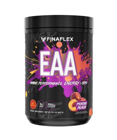 FINAFLEX EAA Psycho Peach - 14.2 oz - Promotes Performance Energy & Cuts - with BCAAs L-Glutamine L-Arginine Acetyl-L-Carnitine & Caffeine - 30 Servings