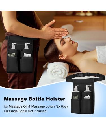 Sithon Massage Oil Bottle Holder - Professional Therapist Holster for 2 Bottles | Adjustable Belt | Masseur Massage Lotion Carrier - Black (Pack of 1) - Buy Online on GoSupps.com