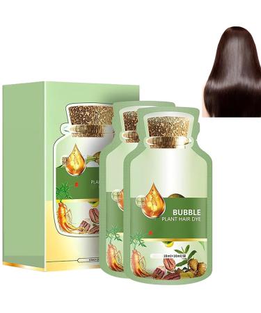 KOAHDE Natural Plant Bubble Hair Dye Hair Dyeing Cream Natural Plant Hair Dye Shampoo Bubble Plant Hair Dye Natural Plant Hair Dye Shampoo Botanical Plant Bubble Hair Dye 20ml*10PC Black Brown