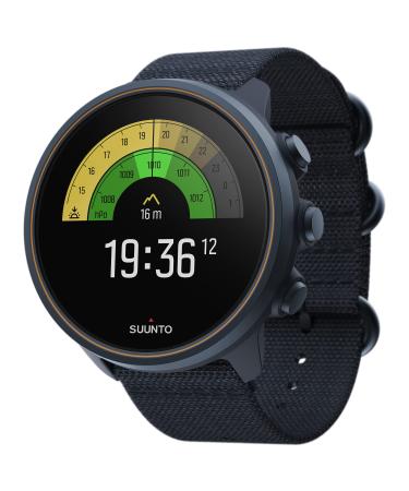SUUNTO 9 Baro: Premium GPS Running, Cycling, Adventure Watch with Route Navigation, Large 50mm Size Touch Screen, up to 170 Hours GPS Battery Life Titanium Granite Blue