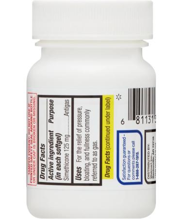 Equate Extra Strength Gas Relief Softgels Simethicone 125 mg Fast-Acting Anti-Gas 20 Count (Pack of 2) Total 40 Softgels + Create Sticker - Buy Online on GoSupps.com