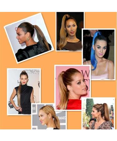 Ponytail Extension 22inch Long Straight Ponytail Extension Wrap Around Clip On Ponytail Hair Extension Heat Resistant Synthetic Straight Hair Pony Tail Hairpieces Ponytail Hairpiece for Women (Color 60 cm MSTMW-613H16 - Buy Online on GoSupps.com