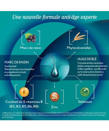 OENOBIOL HAIR EXPERT Anti-Aging Fortifier - New - Grape Marc and Ceramides - Proven effectiveness - Promotes shine - Fortifies and revitalizes - Food supplement 30 capsules - 1 month - Buy Online on GoSupps.com