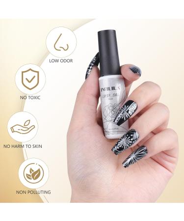 NXJ INFILILA Nail Art Gel Polish 2pcs 8ml Liner Nail Polish Set Gel Polish Liner Gold & Silver Classic Colors Gel Paint for Nails DIY Nail at Home and Manicure Salon Liner Gold Silver - Buy Online on GoSupps.com