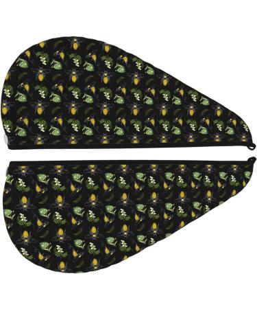 Hair Towel Wrap - Quick Drying Bee Floral Turban with Button | Premium Hair Drying Towel - Buy Online on GoSupps.com