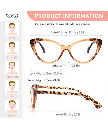 NOVIVON 4 Pack Bifocal Reading Glasses & Cat Eye Readers for Women - Blue Light Blocking Oversized Eyewear (5 Pairs 3.0 - Buy Online on GoSupps.com