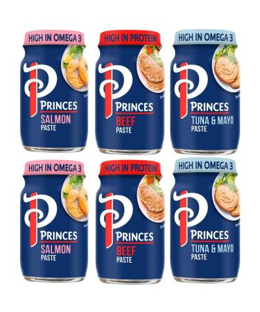Sandwich Spread Bundle with Princes Tuna & Mayonnaise Paste 75g x2 Beef Paste 75g x2 & Salmon Paste 75g x2 (6 Pack)