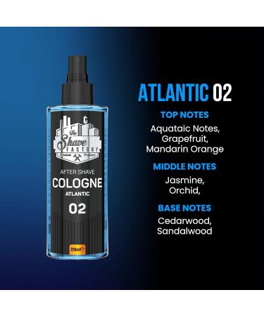 the shave factory After Shave Cologne Series (02 Atlantic 250ml (8.45 fl. oz)) 02 Atlantic 8.45 Fl Oz (Pack of 1) - Buy Online on GoSupps.com