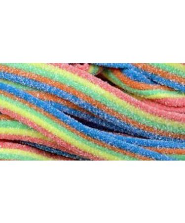 Long Fizzy Fruity Rainbow Belt Sweets HALAL (200g)