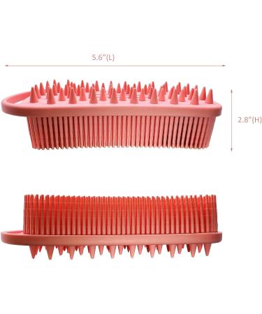 MAKEVAYEE 2-in-1 Silicone Body Scrubber & Scalp Massager - Gentle Exfoliation - Pink - Buy Online on GoSupps.com