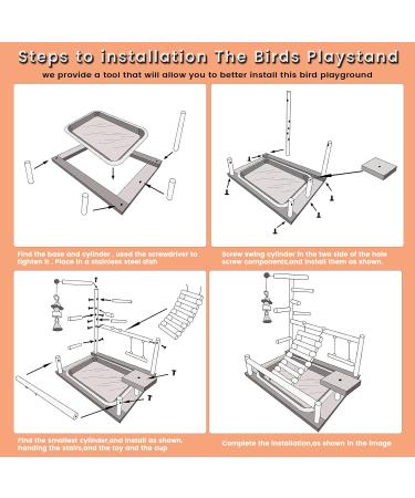 Buy Wishesmar WellensiTich Playground for Nymphensittich Parrots - Climbing Swing Feeder-Cup & Ladder - Durable Wooden Toy | 45x37x23 cm - Buy Online on GoSupps.com