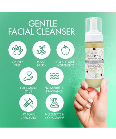 Gentle Organic Facial Cleanser | Natural Hydrating Face Wash with Rose | Sulfate Free | Ideal for Women | 5 oz - Buy Online on GoSupps.com