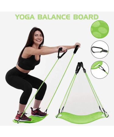 EMAIS Balance Board with Resistance Bands for Adults - Core Workout Yoga Board for Dancers & Athletes - Green - Buy Online on GoSupps.com