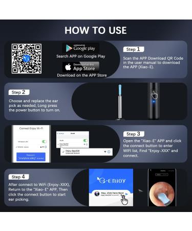 KUIIYER Ear Camera - 1080P WiFi Ear Cleaner Kit for Blackhead & Earwax Removal | Wireless Otoscope for iPhone & Android - Buy Online on GoSupps.com