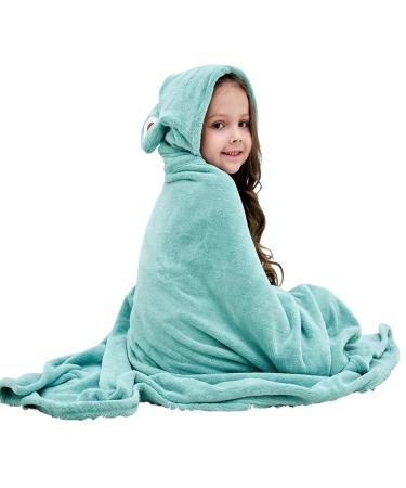 Hilmocho Baby Hooded Bath Towel Infant Toddler Swaddle Wrap Blanket Soft Warm Coral Velvet Absorbent Swimming Shower Towel (Green Frog)
