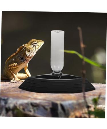 BUGUUYO Turtle Drinker Lizard Water Bowls Automatic Lizard Waterer Pet Food Feeder Reptile Reptisoil Plastic 17X17X3.5CM Black - Buy Online on GoSupps.com